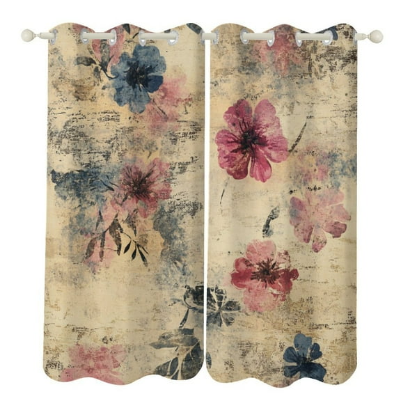 Bohemian Color Grommet Blackout Curtains for Bedroom And Living Room - 2 Panels Set Thermal Insulated Room Darkening Curtains