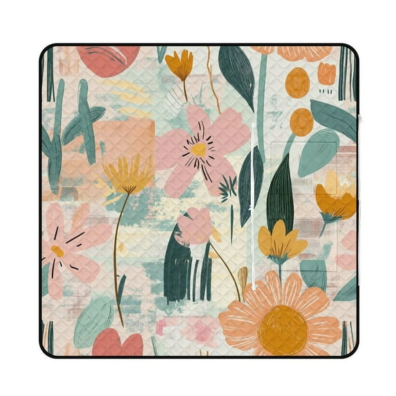 Bohemian Color Outdoor Picnic Blanket, Foldable Waterproof Beach Mat, Portable Beach Blanket for Beach Camping, Hiking, Family Concerts