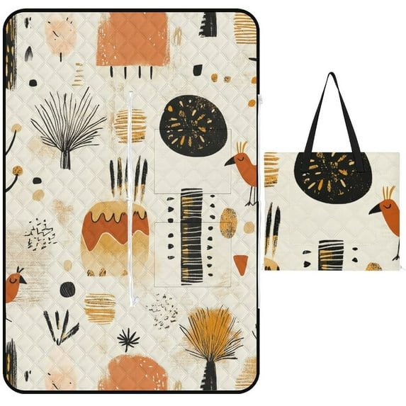 Bohemian Color Outdoor Picnic Blanket, Foldable Waterproof Beach Mat, Portable Beach Blanket for Beach Camping, Hiking, Family Concerts
