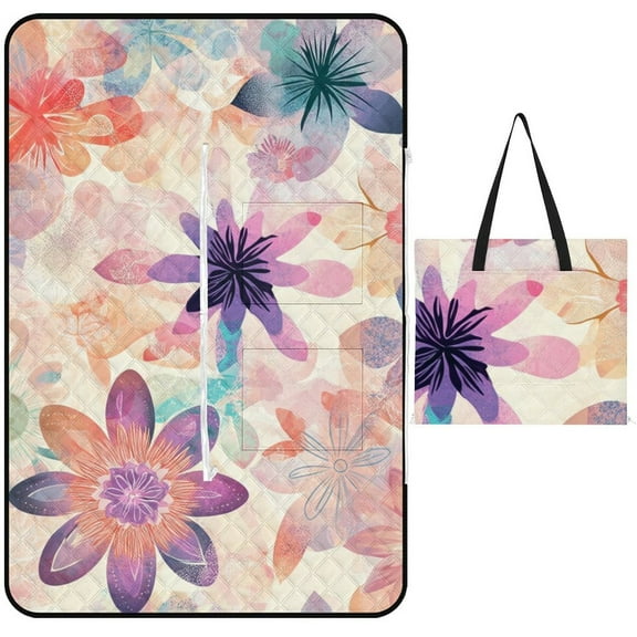 Bohemian Color Picnic Blanket Waterproof Outdoor Beach Blanket Hand-held Pad Suitable for Travel, Camping, Beach, Family Gatherings