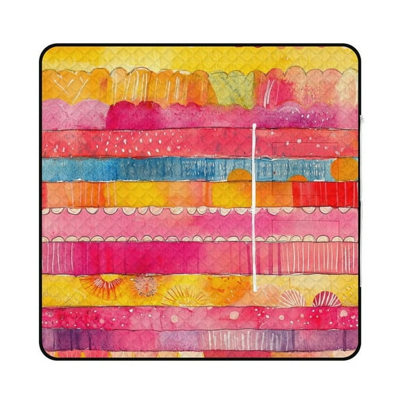 Bohemian Color Picnic Blanket Waterproof Outdoor Beach Blanket Hand-held Pad Suitable for Travel, Camping, Beach, Family Gatherings