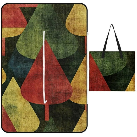 Bohemian Color Picnic Blanket Waterproof Outdoor Beach Blanket Hand-held Pad Suitable for Travel, Camping, Beach, Family Gatherings