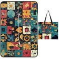 thumbnail image 1 of Bohemian Color Waterproof Picnic Blanket with Foldable Zipper, Suitable for Outdoor Use, Suitable for Travel, Camping, Beaches, Parks, Grasslands, Picnic Blanket Accessories, 1 of 8