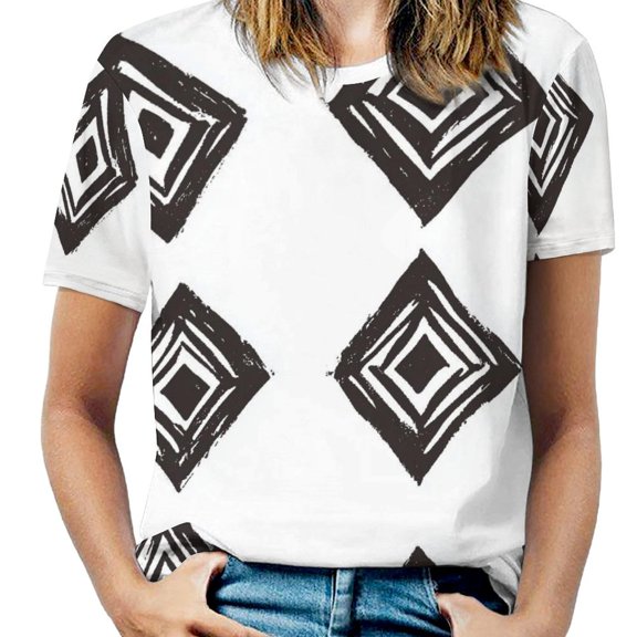 Bohemian Color Womens Casual Crew Neck Short Sleeve Pleated Tops Blouses Fashion Clothes 2025