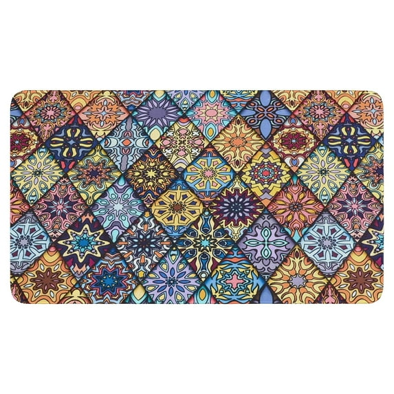 Bohemian Colored Geometric Patterns (4) Door Mat 30 X 17 Inch Welcome Doormat Indoor Outdoor Entrance Floor Mat Non Slip Spring Summer Decor Rubber Mats
