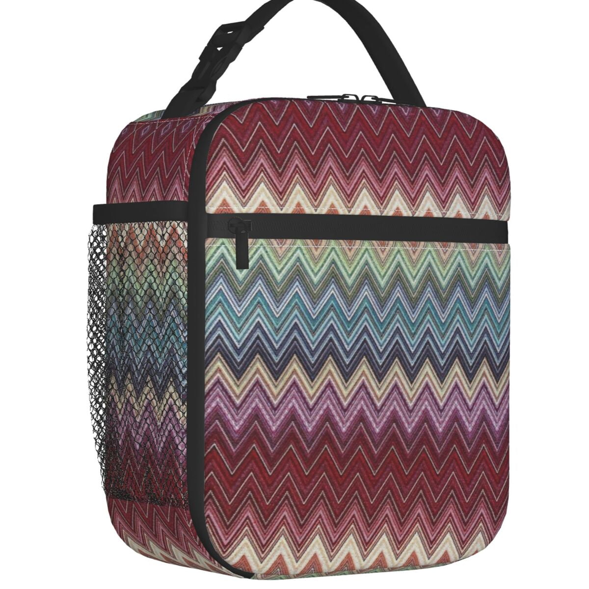 Bohemian Colorful Chic Zig Zag Portable Lunch Boxes Women Geometric