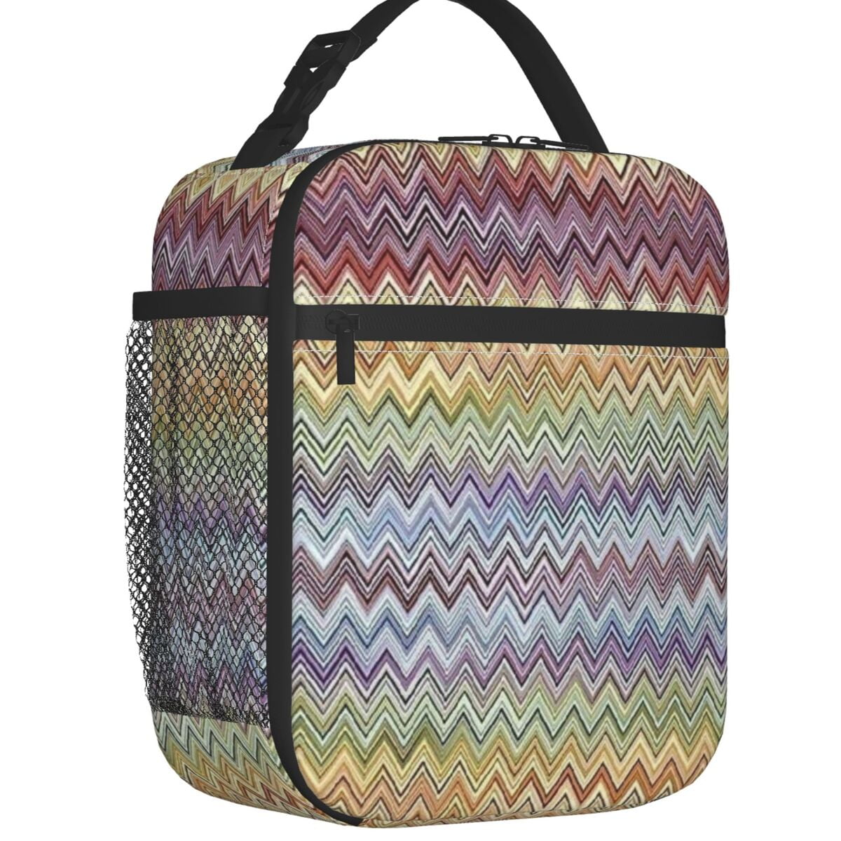 Bohemian Colorful Chic Zig Zag Portable Lunch Boxes Women Geometric