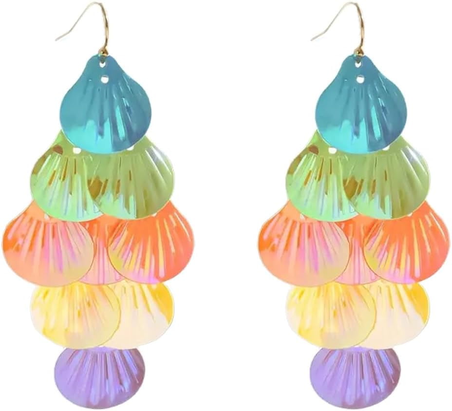 Dangle Earrings - 18K Tri Color Herringbone Tassel #21730 Gold