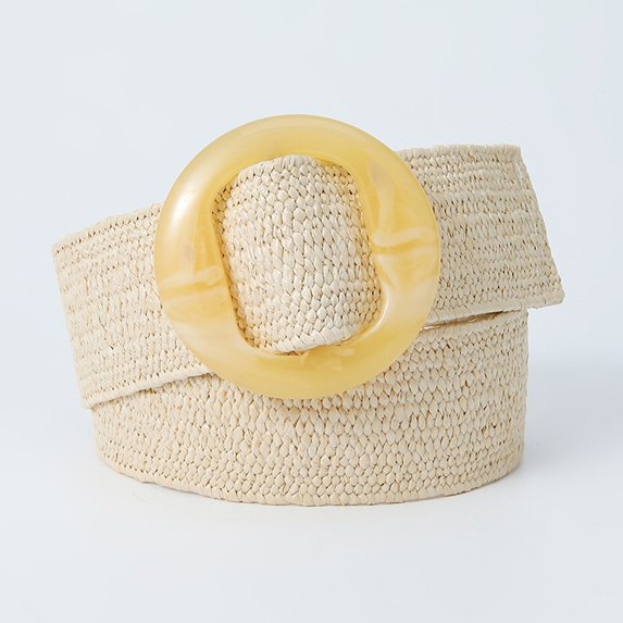 Bohemian Colorful Woven Elastic Belt with Resin Round Buckle for Women Decorative Wide Waist Cincher Ringlet Belt Travel Belt Men Click Belts Men Leather Leather Mens Dress Belt Belts H Mens