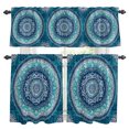 Bohemian Concentric Rings Kitchen Curtains Valances 3 Piece Set, Teal ...