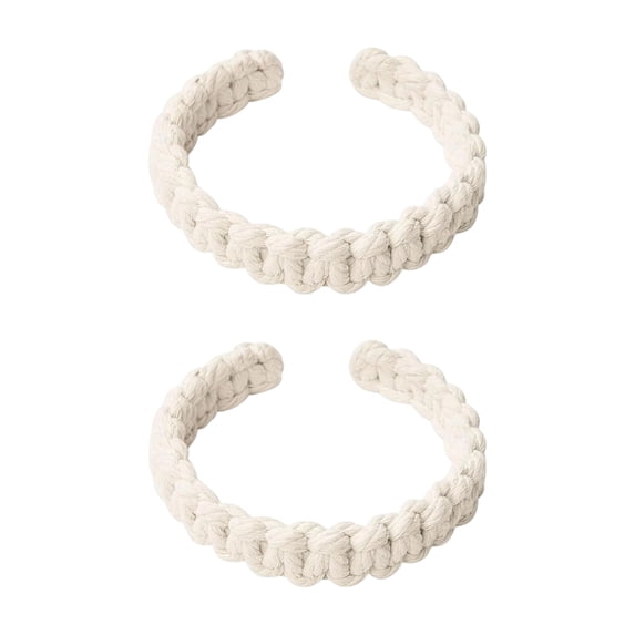 Bohemian Cotton Rope Curtain Tiebacks, Versatile Back Wrap Knot, Macrame Window Holder for Indoor Outdoor, Farmhouse Style Decor 2-Pack