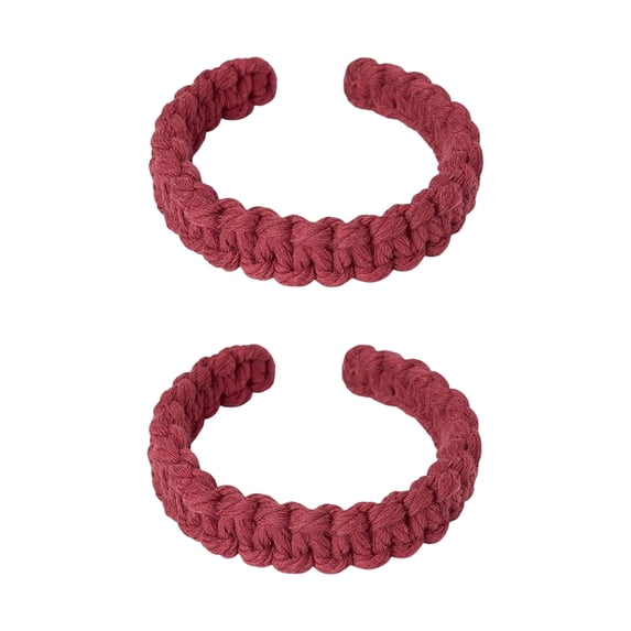 Bohemian Cotton Rope Curtain Tiebacks, Versatile Back Wrap Knot, Macrame Window Holder for Indoor Outdoor, Farmhouse Style Decor 2-Pack