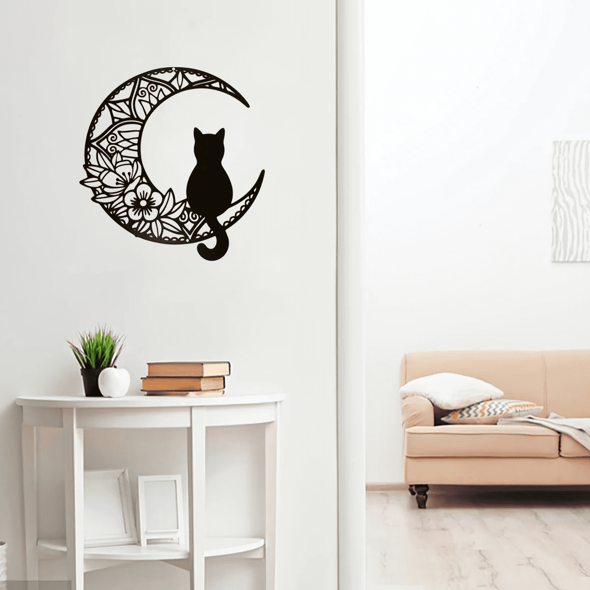Bohemian Crescent Cat Wall Decor Pet Theme Home Decoration Christmas Holiday Gift