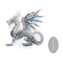 Bohemian Crystal Dragon Acrylic Ornament for Home & Office Decor, Artistic 2D Design, Versatile Wall Hanging and Display Accessory, Elegant Gift Idea