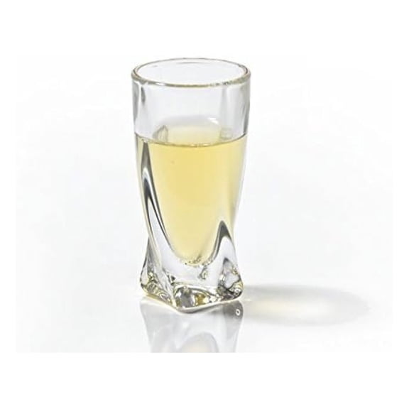 Bohemian Crystal Glass Set of 6 Shot Glasses 1.7oz/50ml. Old Fashioned Style ''Quadro'' Design Tequila Bourbon Vodka Holiday Gift Birthday Wedding Housewarming Anniversary