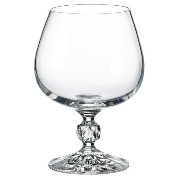 Bohemian Crystal Glass Set of 6 Snifter Glasses 8oz250ml.Vintage Design Sterna Stem Goblets Cognac Brandy Calvados Whiskey Gift Birthday Wedding Housewarming Anniversaries, Clear