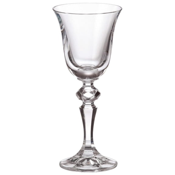 Bohemian Crystal Glass Set of 6 Stem Liqueur Glasses 2oz.60ml. Falco Vintage Design Sherry Vodka Brandy Whiskey Holiday Gift Wedding Birthday Housewarming Anniversaries, Clear