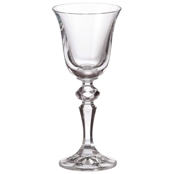 Bohemian Crystal Glass Set of 6 Stem Liqueur Glasses 2oz.60ml. Falco Vintage Design Sherry Vodka Brandy Whiskey Holiday Gift Wedding Birthday Housewarming Anniversaries, Clear