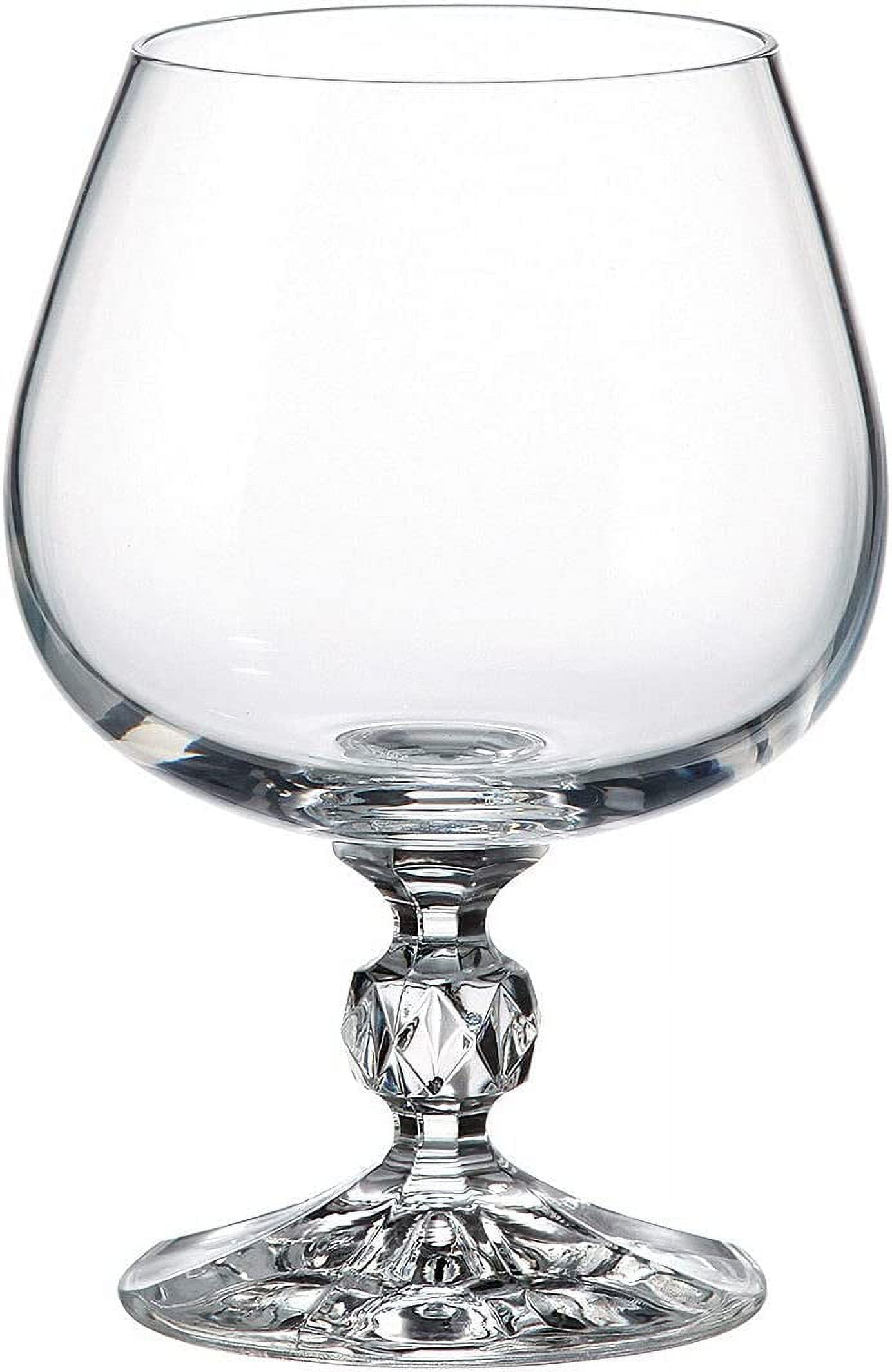 Bohemian Crystal Glass Set Of 6 Snifter Glasses 8Oz250ml.Vintage Design