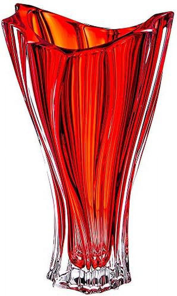 Bohemian Crystal Glass Vase 12''-Height Red ''Plantica'' European ...