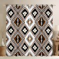 thumbnail image 1 of Bohemian Curtains & Drapes 52"Wx63"L Western Boho Aztec Curtains Southwestern Window Curtains Exotic Mexican Geometric Curtains 2 Panels Black White Brown Home Bedroom Living Room Decor, 1 of 6