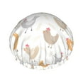 thumbnail image 1 of Bohemian Cute Cartoon Chicken Shower Cap, Reusable Bath Hair Hat for all Hair Lengths Hair Cover with Elastic Band Double Waterproof Layers Bathing Hat, 1 of 5