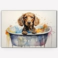 thumbnail image 1 of Bohemian Cute Dog Cat in Bathtube Pictures Painting Prints, Funny Colorfull Animals Bathroom Wall Decor Pet Artworks Pet Gift Ready To Hang, Canvas Wall Art, 1 of 5