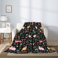 Bohemian Cute Rabbit Flower Throw Blanket for Couch Sofa and Bed, Super