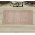 thumbnail image 1 of Bohemian Decorative Rug, Tribal Waves Modern and Colorful Swirls of Leaf Look Striped Pattern, Quality Carpet for Bedroom Dorm and Living Room, 6 Sizes, Salmon Peach, by Ambesonne, 1 of 1