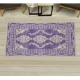 thumbnail image 1 of Bohemian Decorative Rug, Vintage Damask of Swirling Floral Motifs Boho Art Ethnic Forms and Shapes, Quality Carpet for Bedroom Dorm and Living Room, 6 Sizes, Violet and Ivory, by Ambesonne, 1 of 1