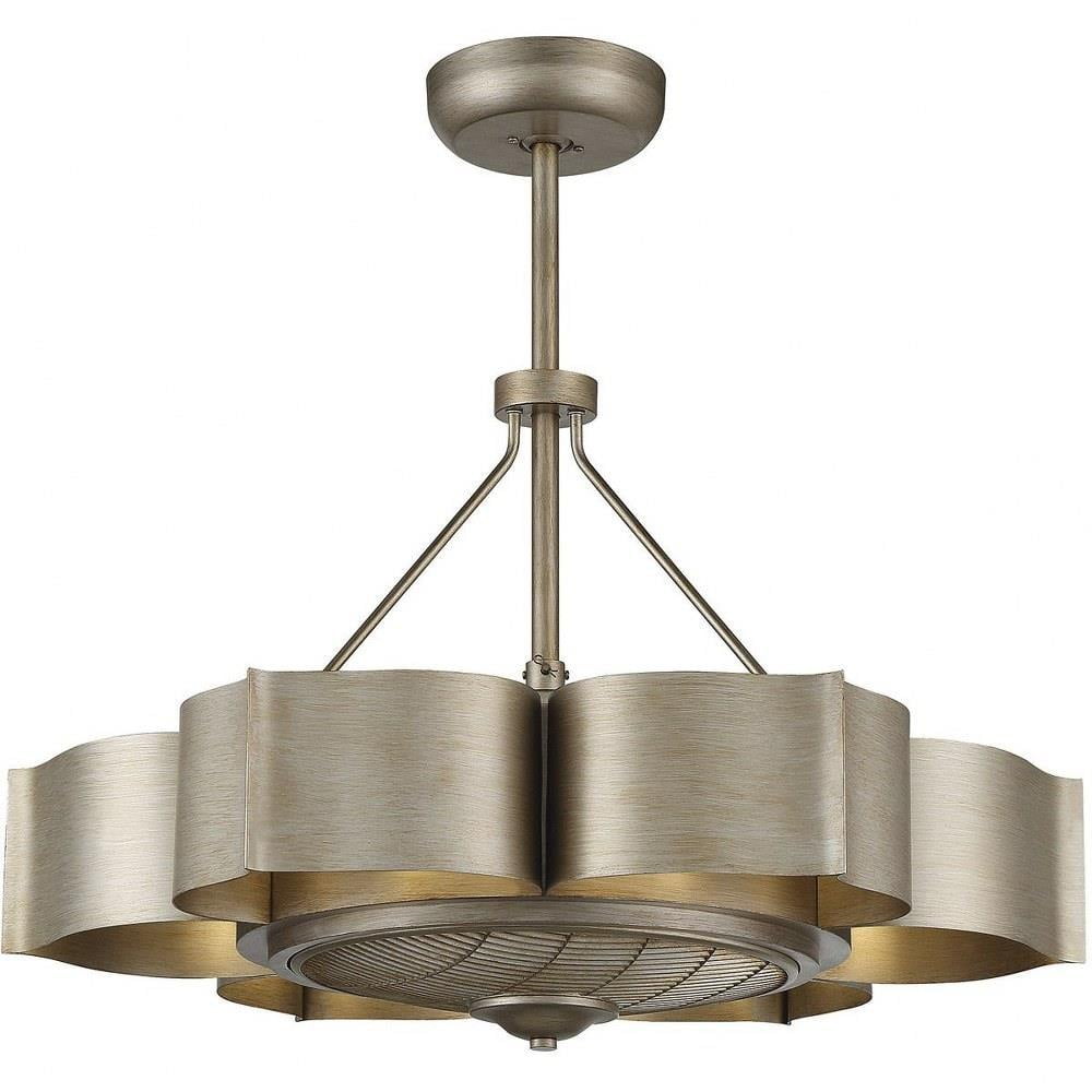 Bohemian Design 36W 6 Led Fan with 3 Blade in Metal Frame 31 inches W X 11.88 inches H-Silver Patina Finish Bailey Street Home 159-Bel-4487525
