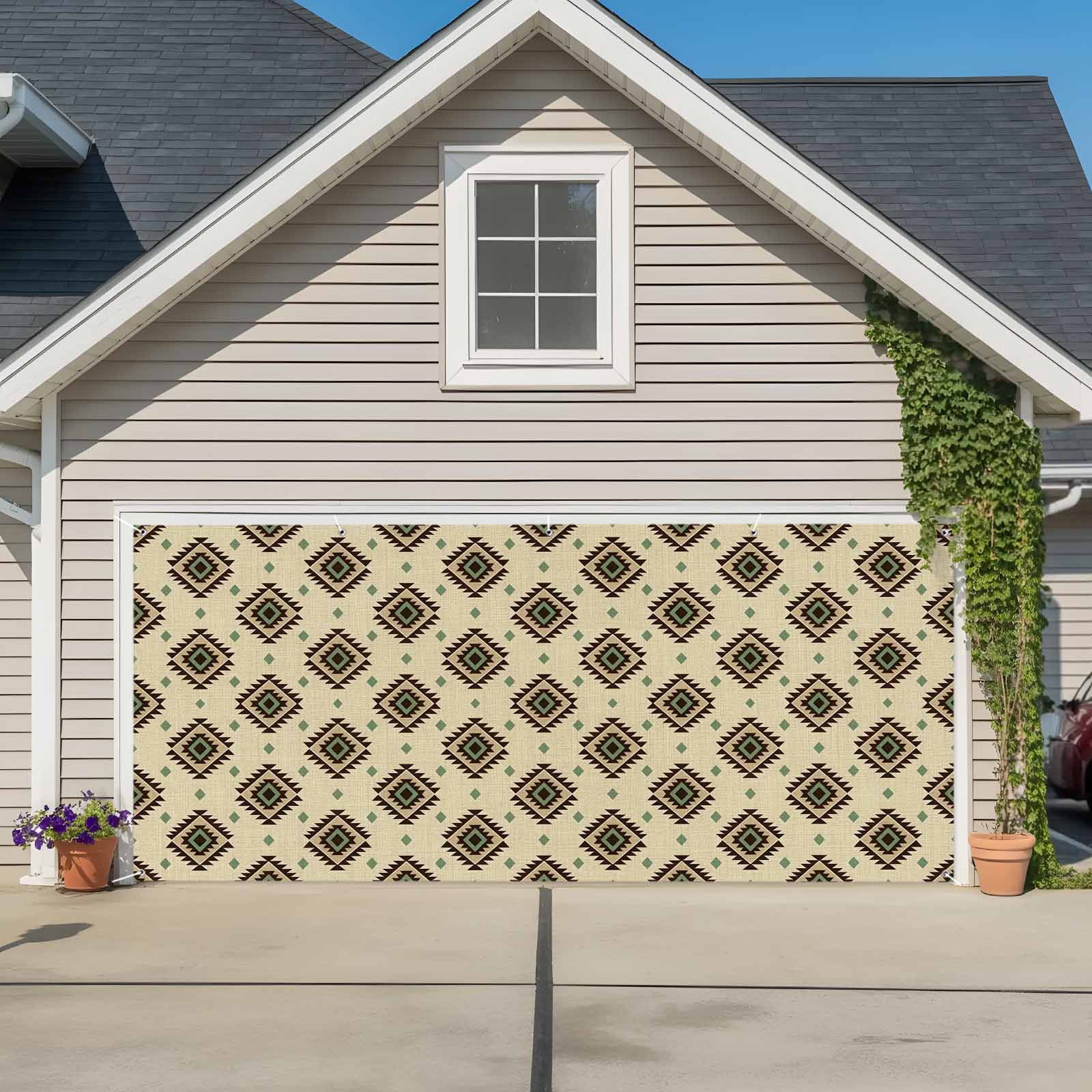 Bohemian Diamond Pattern Garage Door Banner Covers, Boho Tribal ...