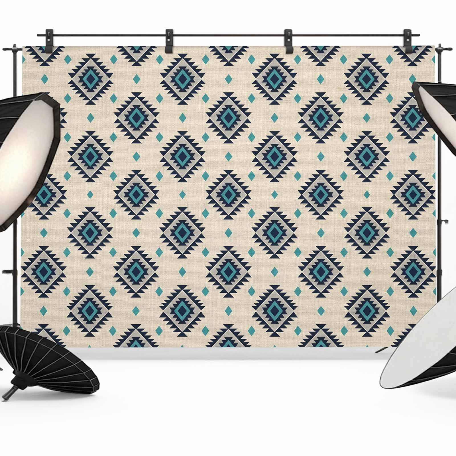 Bohemian Diamond Pattern Photography Backdrop 8x6FT, Boho Tribal ...