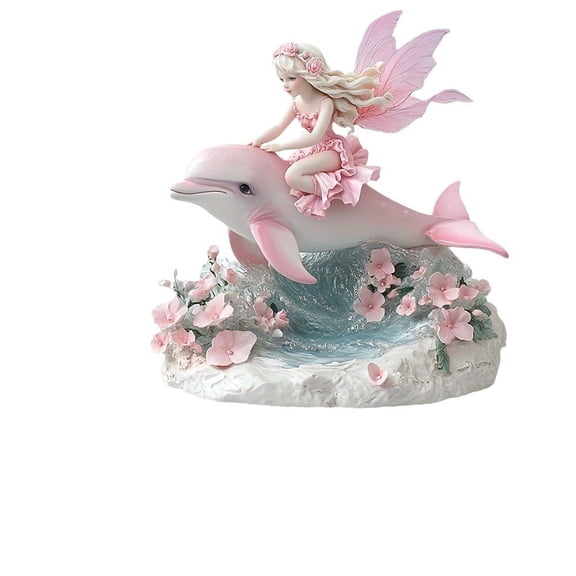 Bohemian Dolphin and Fairy Acrylic Desktop Decor Artwork for Home Office Desk Shelf Tabletop Display