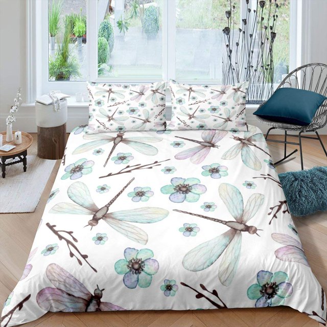 Bohemian Dragonfly King Duvet Cover Mandala Paisley Bedding Set Tie Dye