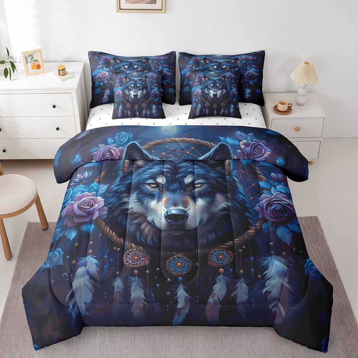 Bohemian Dream Catcher Bedding Queen Size 7pcs For Kids Boys Girls