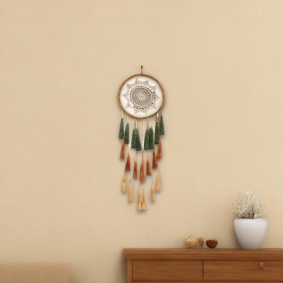 Bohemian Dream Catcher with Tassels, Wall Hanging Home Decor, Handcrafted BoHo Ornament, Positive Energy and Protection, Bedroom, Living Room, Office, Wedding or Party Decoration