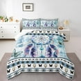 thumbnail image 1 of Bohemian Dream Catcher Comforter Set Women Ombre Blue Bedding Set,Boho Aztec Striped Bedding Comforter Sets Chic Butterfly Duvet Set,Gradient Aesthetic Quilted Comforter, 1 of 7