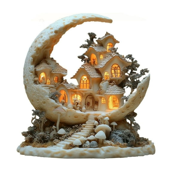 Bohemian Dream Moon Cabin Decoration Bedroom Desktop Decor Figurine For Home Shelf Display Acrylic Material