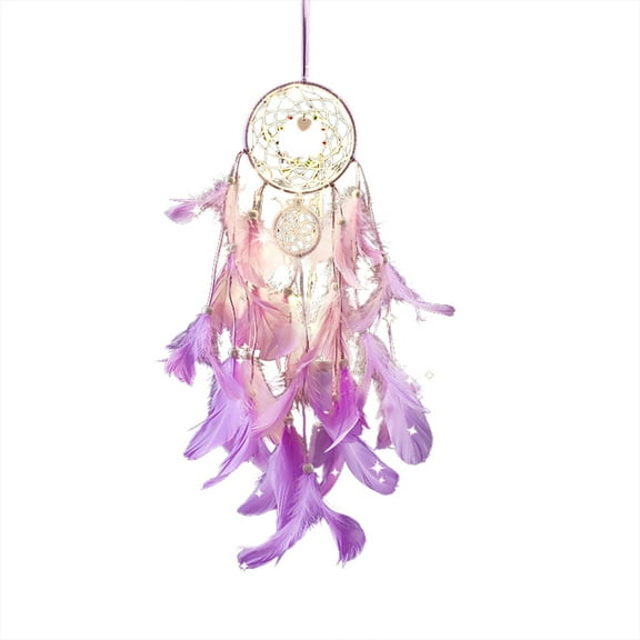 Bohemian Dreamcatcher Wall Decor with Feathers Beads for Bedroom, Handmade Woven Ornament for Wedding Party Hanging, Boho Chic Home Decor, 1X Dreamcatcher