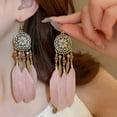 thumbnail image 1 of Bohemian Droplet Feather Tassel Earrings: Dance to the Rhythm of Freedom, 1 of 10