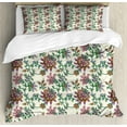 thumbnail image 1 of Bohemian Duvet Cover Set, Retro Colorful Flowers Pattern Exquisite Blooms Boho Vintage Floral Art, Decorative 3 Piece Bedding Set with 2 Pillow Shams, Queen Size, Multicolor, by Ambesonne, 1 of 3