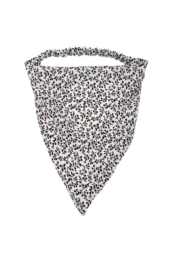 Bohemian Elastic Triangle Head Scarf Vintage Boho Head Wrap Beige One Size