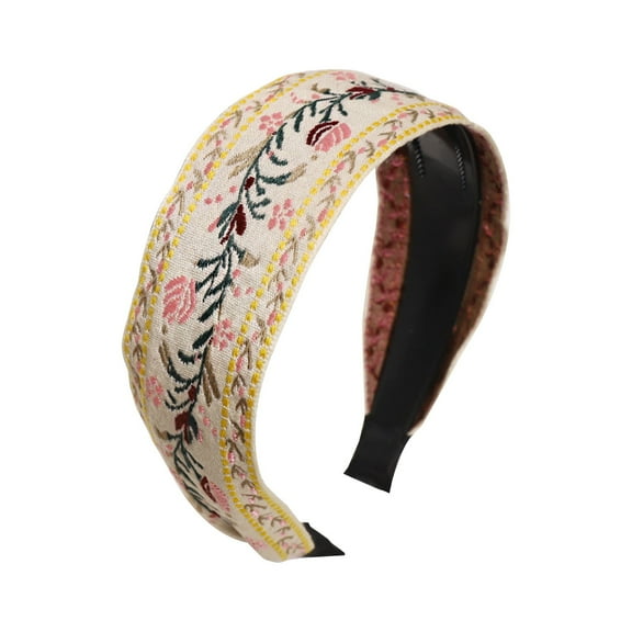Bohemian Embroidery Headband Retro Ethnic Style Belt Teeth Hair Clip Hair Rope Accessory for Women Girls