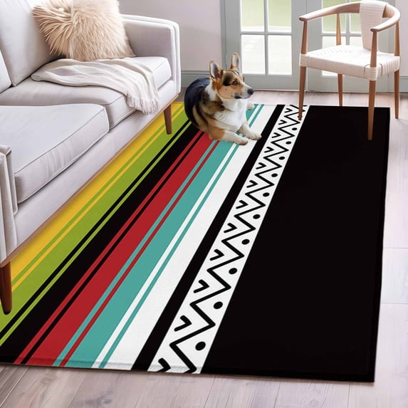 Bohemian Ethnic 2.7x5 Rug for Office Desk Chair Area Small Bedroom ...