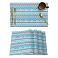 thumbnail image 1 of Bohemian Ethnic Placemats Set of 8 Red Blue Floral Lines Linen Texture Heat Insulation Washable Place Mats, Rustic Non-Slip Table Mats for Dining Table Party Kitchen Decor,13x19 Inch, 1 of 4