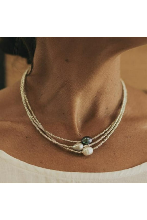 Bohemian Ethnic Real Freshwater Pearls Multi Layered Necklace for Women Birthday Party Jewelry