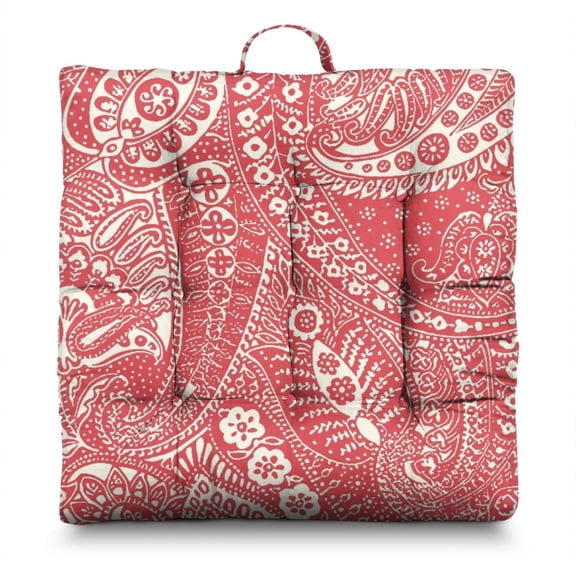 Bohemian Ethnic Rustic 24" Oversized Zabuton Floor Cushion - Colorful Hippie Exotic Meditation Seat with 9-Point Stitching, Earthy Tribal Style for Home Decor & Relaxation