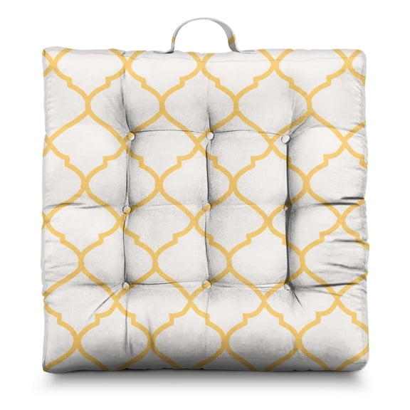 Bohemian Ethnic Rustic 24" Oversized Zabuton Floor Cushion - Colorful Hippie Exotic Meditation Seat with 9-Point Stitching, Earthy Tribal Style for Home Decor & Relaxation