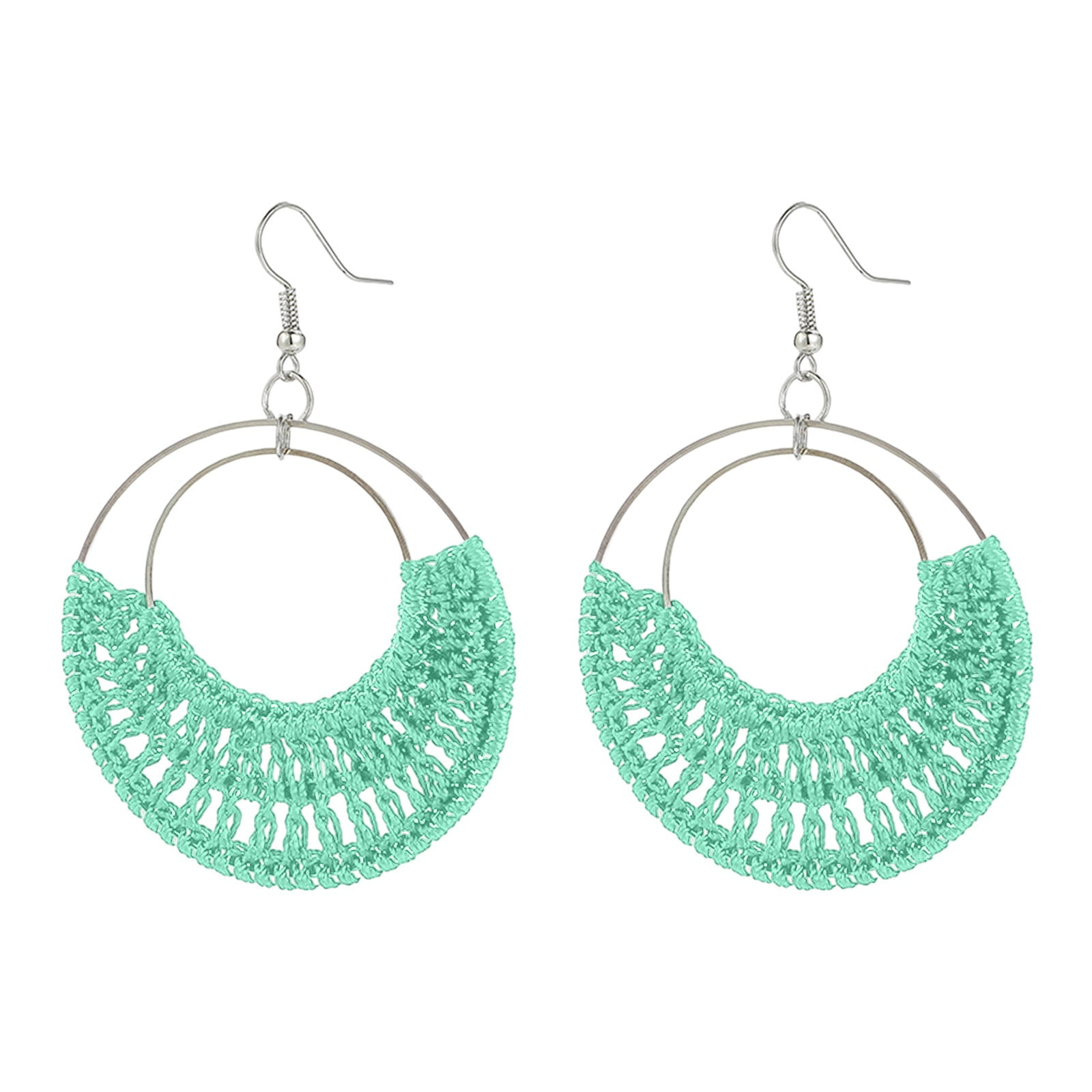 Bold Blue Double Hoop Earrings For Women – Lightweight Resin Statement Hoops With Hypoallergenic Stud Backs - Alka Jewels